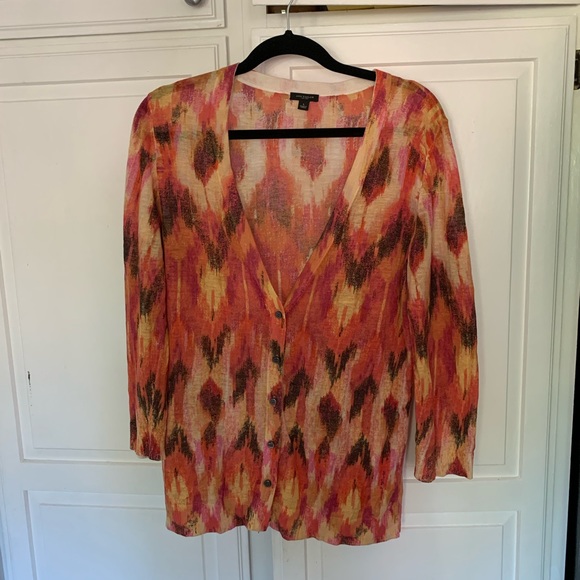 Ann Taylor Sweaters - Ann Taylor sunset colorful long sleeve cardigan button up